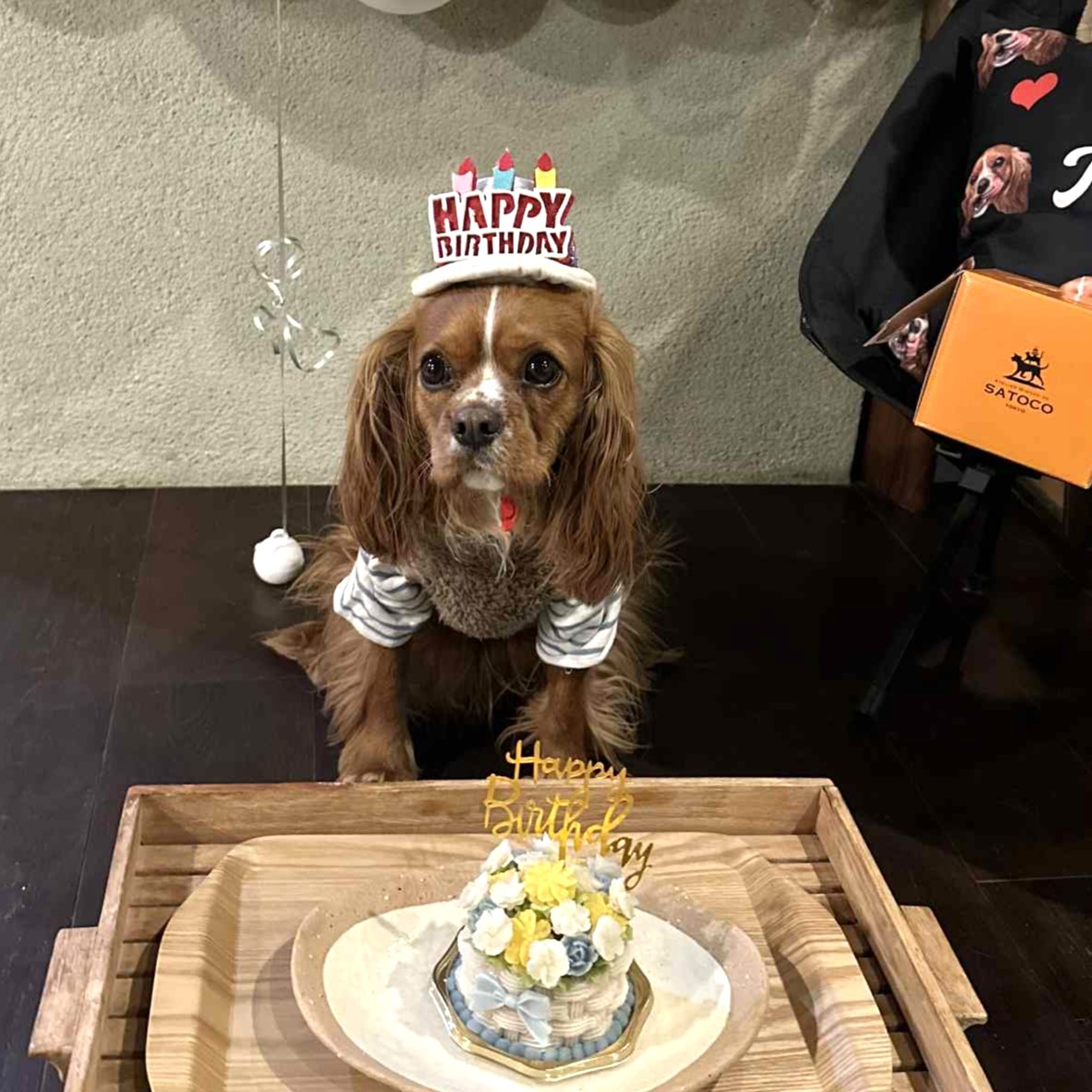 まるくん、3歳おめでとうございます。のオーダーケーキ