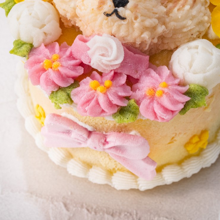 ケーキ側面のリボン＞<br