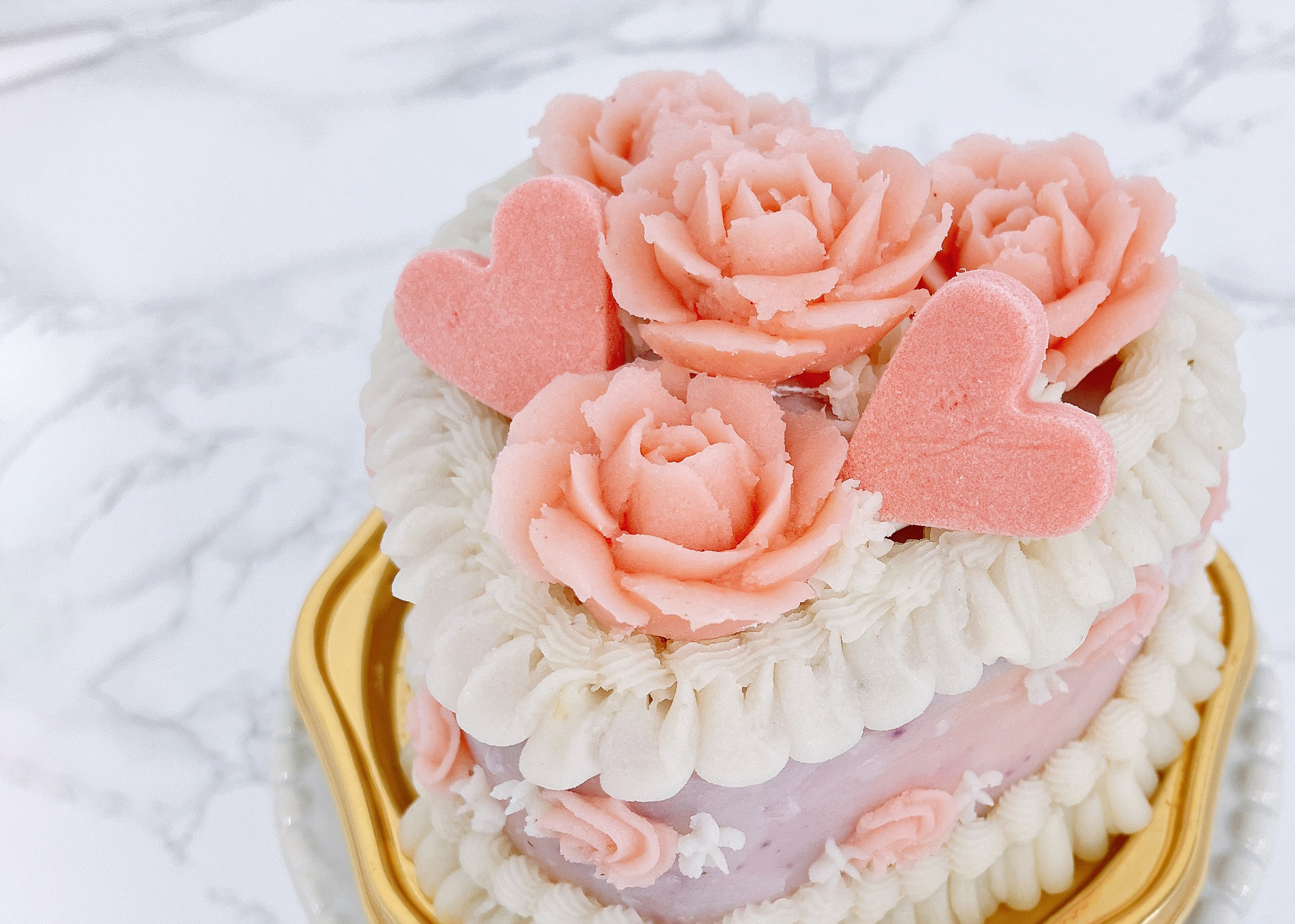 【無添加】ハートのバラのケーキ